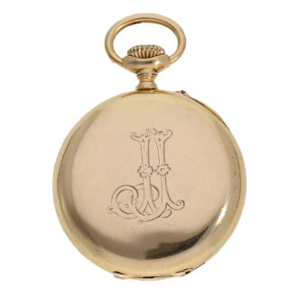 Swiss gold pocket watch with large balance wheel Circa 1888
