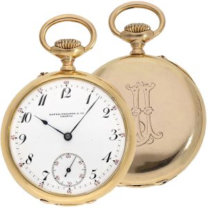 Swiss gold pocket watch with large balance wheel Circa 1888