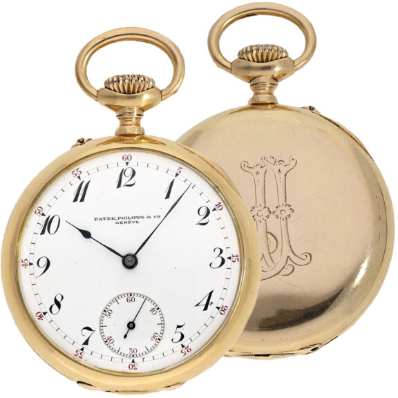 Swiss gold pocket watch with large balance wheel Circa 1888