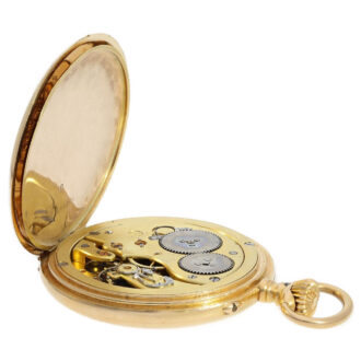 Rare Swiss 18K gold open faced lever pocket watch Circa 1912