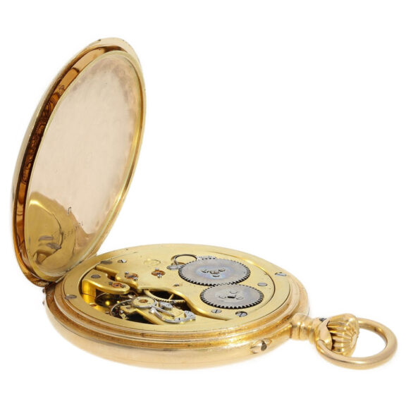 Rare Swiss 18K gold open faced lever pocket watch Circa 1912 Rare Swiss 18K gold open faced lever pocket watch Circa 1912