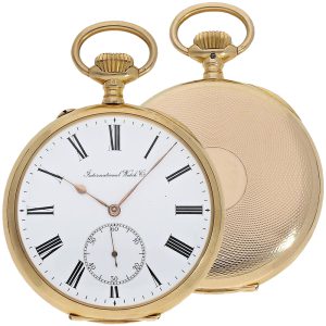 Rare Swiss 18K gold open faced lever pocket watch Circa 1912