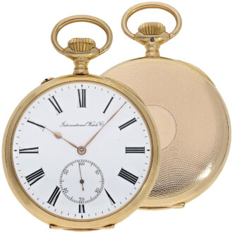 Rare Swiss 18K gold open faced lever pocket watch Circa 1912