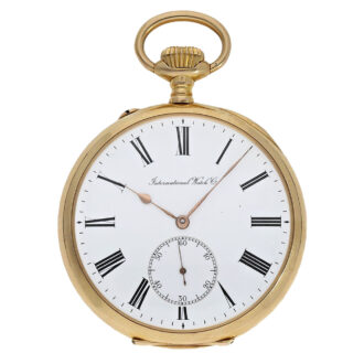 Rare Swiss 18K gold open faced lever pocket watch Circa 1912