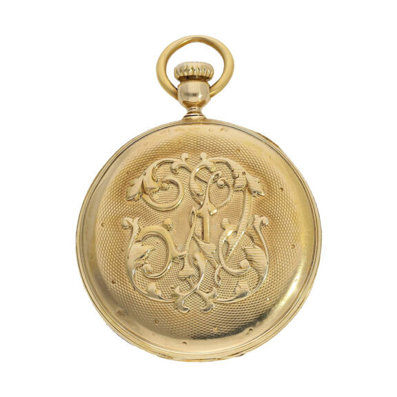 Swiss 18K gold watch with early crown winding system Circa 1855 Swiss 18K gold watch with early crown winding system Circa 1855