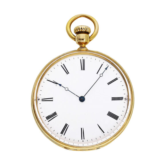 Swiss 18K gold watch with early crown winding system Circa 1855 Swiss 18K gold watch with early crown winding system Circa 1855