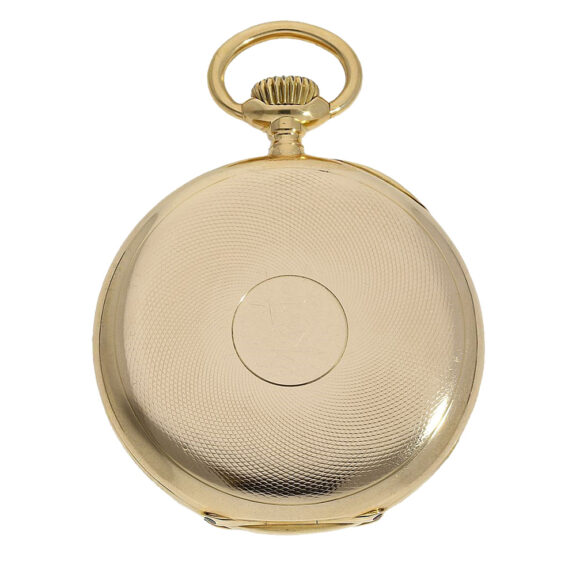 Large Swiss gold open faced keyless lever watch Circa 1910 Large Swiss gold open faced keyless lever watch Circa 1910