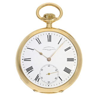 Large Swiss gold open faced keyless lever watch Circa 1910
