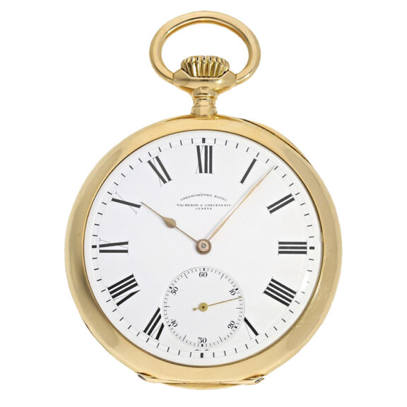 Large Swiss gold open faced keyless lever watch Circa 1910