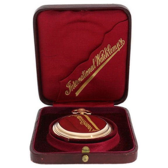 Rare Swiss 14K gold pocket watch with original box Circa 1900 Rare Swiss 14K gold pocket watch with original box Circa 1900