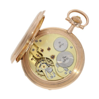 Rare Swiss 14K gold pocket watch with original box Circa 1900