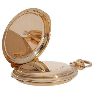 Rare Swiss 14K gold pocket watch with original box Circa 1900