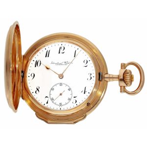 Rare Swiss 14K gold pocket watch with original box Circa 1900