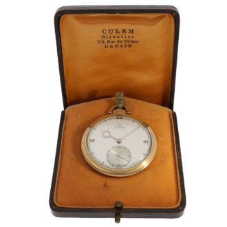 Swiss rose gold open faced Art Deco lever watch Circa 1935