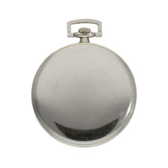Swiss white gold open faced keyless lever pocket watch Circa 1923