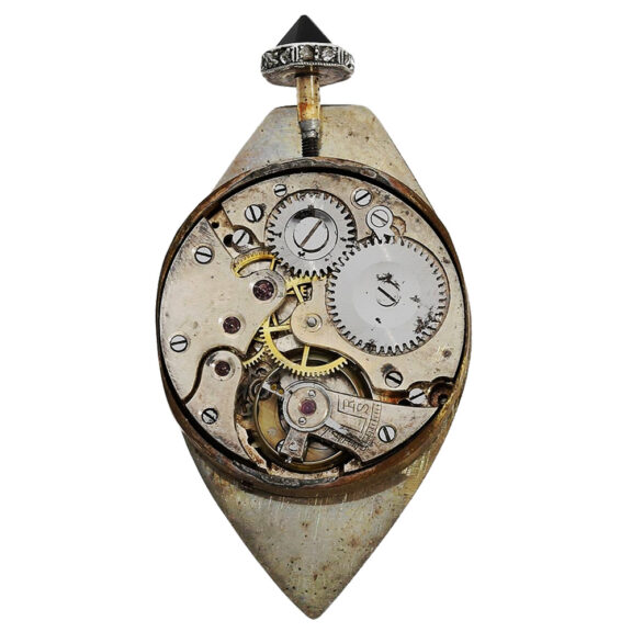 Rare gold, onyx and rock crystal Art Deco neck watch Circa 1925 Rare gold, onyx and rock crystal Art Deco neck watch Circa 1925