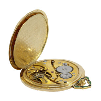 Rare French gold and enamel Art Deco pocket watch Circa 1925