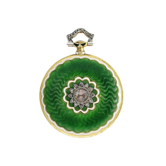Rare small American gold, enamel ladies watch Circa 1910 Rare small American gold, enamel ladies watch Circa 1910