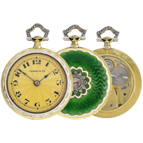 Rare small American gold, enamel ladies watch Circa 1910 Rare small American gold, enamel ladies watch Circa 1910