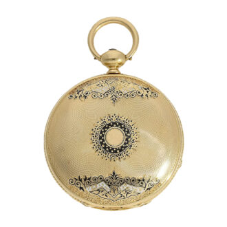 Swiss gold enamel full hunting pocket watch Circa 1870