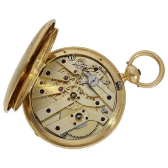 Swiss gold enamel full hunting pocket watch Circa 1870