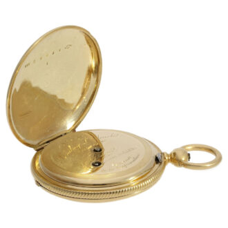 Swiss gold enamel full hunting pocket watch Circa 1870