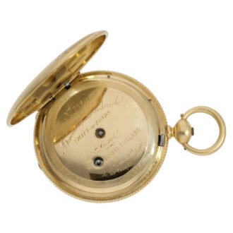 Swiss gold enamel full hunting pocket watch Circa 1870