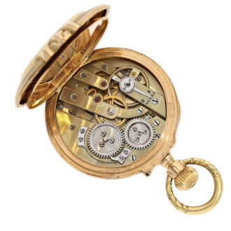 Rare gold, enamel form pocket watch with diamonds Circa 1880