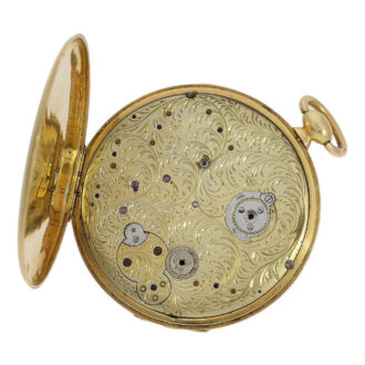 Extremely flat French gold and enamel cylinder watch Circa 1840