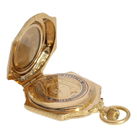 Small Swiss 18K gold, enamel form pendant watch Circa 1870 Small Swiss 18K gold, enamel form pendant watch Circa 1870