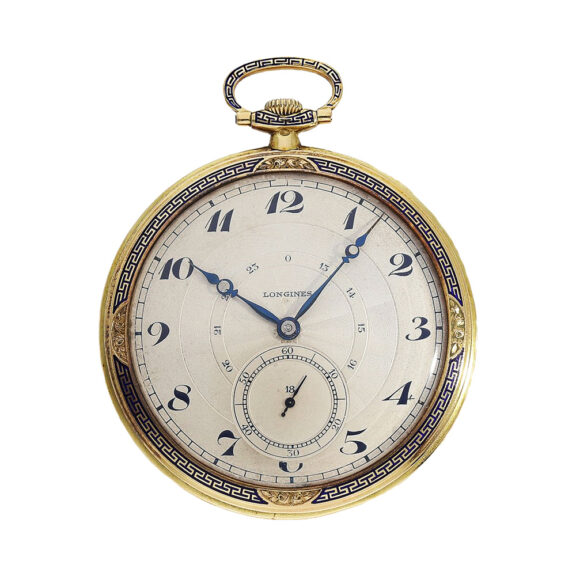 Swiss 18K gold enamel pocket watch with original box Circa 1910 Swiss 18K gold enamel pocket watch with original box Circa 1910