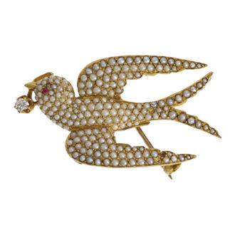 Swiss gold, enamel and pearl-set ladies' pendant watch Circa 1900