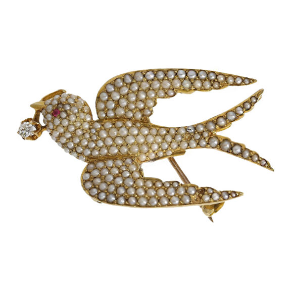 Swiss gold, enamel and pearl-set ladies' pendant watch Circa 1900 Swiss gold, enamel and pearl-set ladies' pendant watch Circa 1900