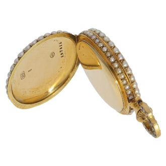 Swiss gold, enamel and pearl-set ladies' pendant watch Circa 1900