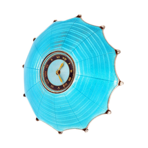 Swiss enamelled form watch in the shape of an umbrella Circa 1920 Swiss enamelled form watch in the shape of an umbrella Circa 1920