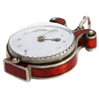 Rare Swiss silver pendant watch in the shape of a lyre Circa 1800