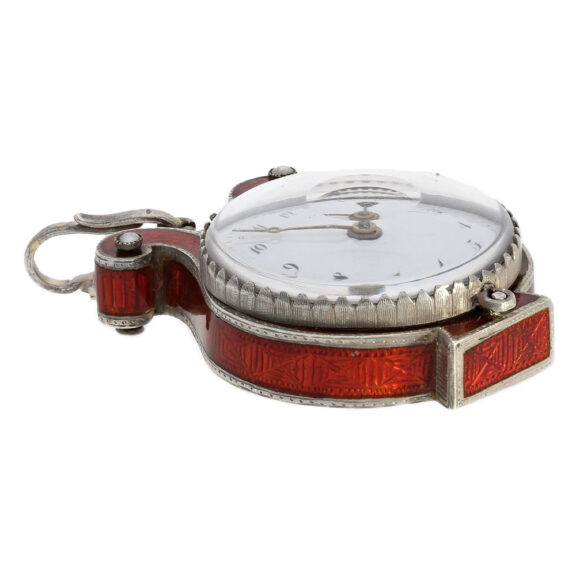 Rare Swiss silver pendant watch in the shape of a lyre Circa 1800 Rare Swiss silver pendant watch in the shape of a lyre Circa 1800