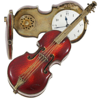 Extremely rare French enamel cello form watch Circa 1820