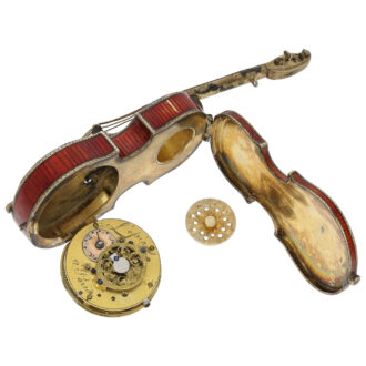 Extremely rare French enamel cello form watch Circa 1820