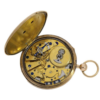 Large gold French quarter repeating cylinder watch Circa 1820 Large gold French quarter repeating cylinder watch Circa 1820