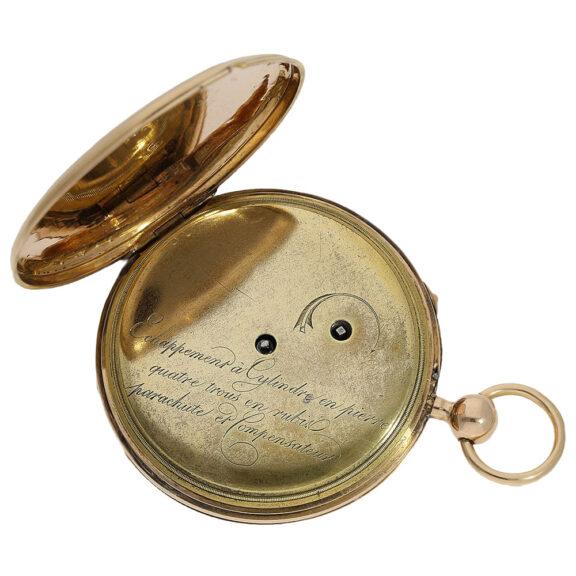 Large gold French quarter repeating cylinder watch Circa 1820 Large gold French quarter repeating cylinder watch Circa 1820