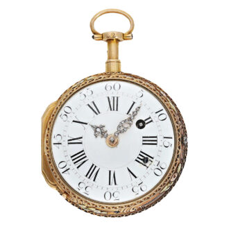French attractive four-coloured gold pocket watch Circa 1760