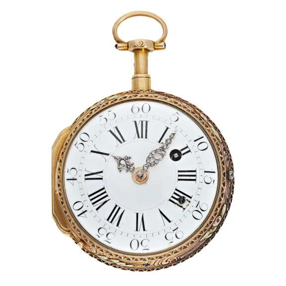 French attractive four-coloured gold pocket watch Circa 1760 French attractive four-coloured gold pocket watch Circa 1760