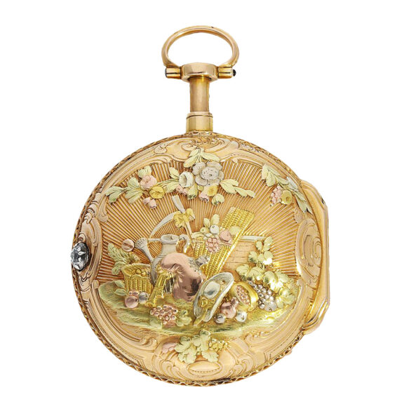 French attractive four-coloured gold pocket watch Circa 1760 French attractive four-coloured gold pocket watch Circa 1760