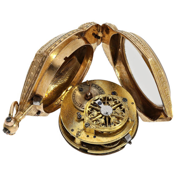 Rare 18K gold pendant watch in the shape of a shield Circa 1800 Rare 18K gold pendant watch in the shape of a shield Circa 1800