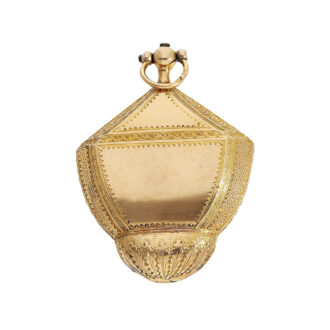 Rare 18K gold pendant watch in the shape of a shield Circa 1800