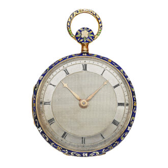French gold enamel quarter repeating cylinder watch Circa 1820 French gold enamel quarter repeating cylinder watch Circa 1820
