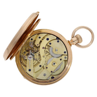 Swiss 18K pink gold hunting cased pocket watch Circa 1869