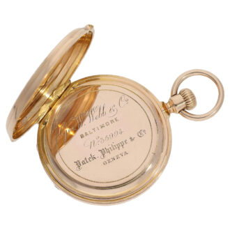 Swiss 18K pink gold hunting cased pocket watch Circa 1869