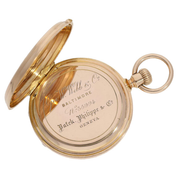 Swiss 18K pink gold hunting cased pocket watch Circa 1869 Swiss 18K pink gold hunting cased pocket watch Circa 1869